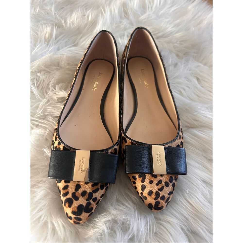 Kate Spade Calf Hair Animal Print Shoes Size 8 flats moccasins comfy shoes